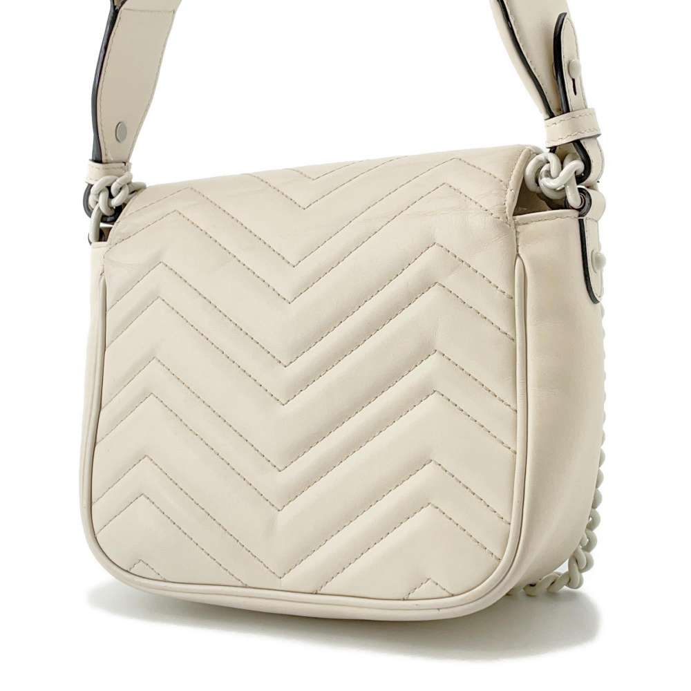 GUCCI GG Marmont 2WAYShoulder White739681 Leather