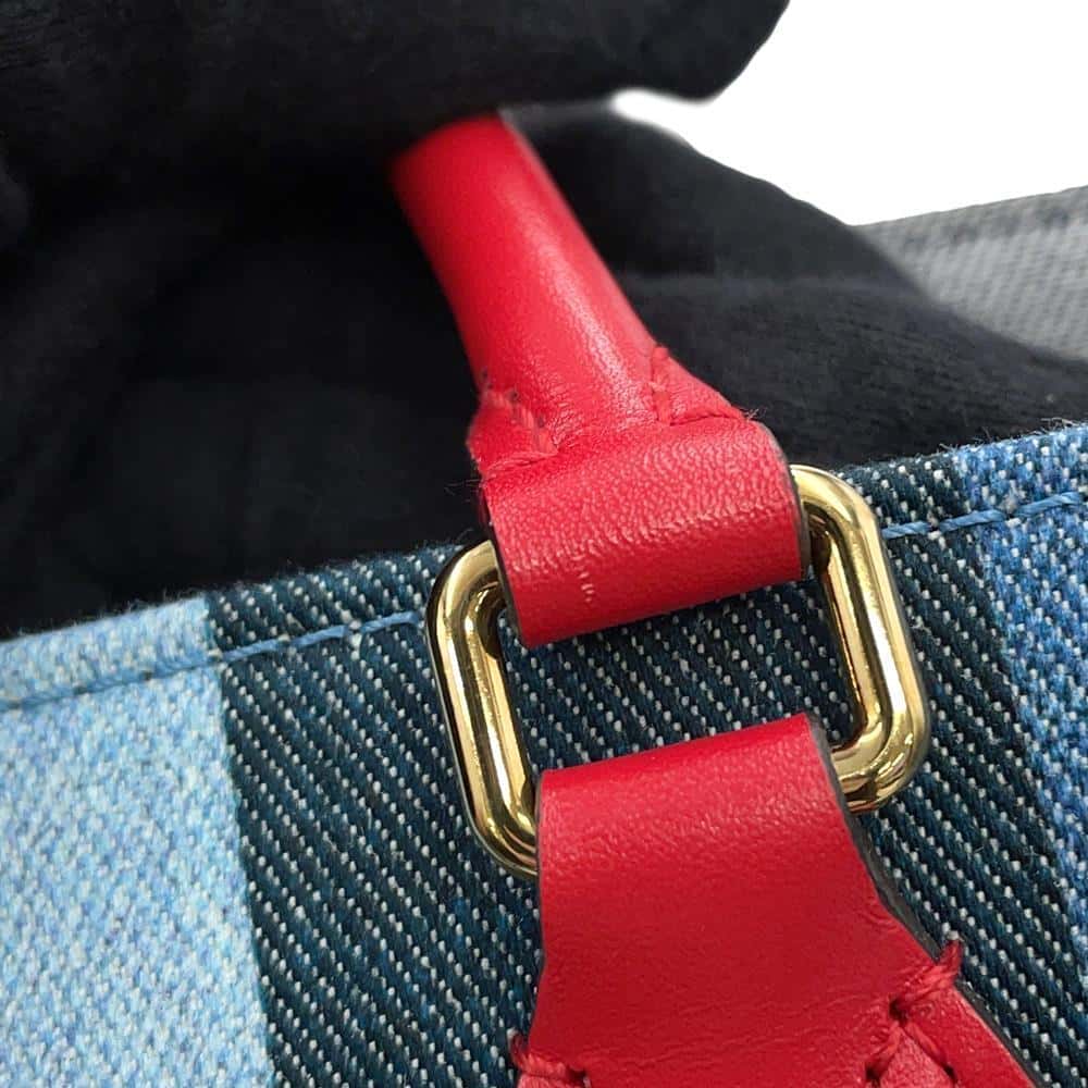 LOUIS VUITTON Onthego Blue/RedM44992 Monogram Denim Leather Size GM