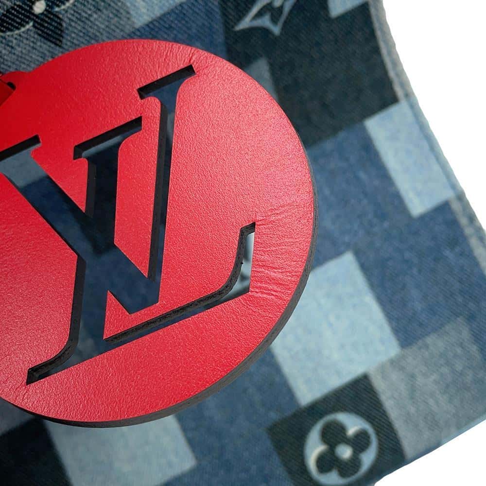 LOUIS VUITTON Onthego Blue/RedM44992 Monogram Denim Leather Size GM