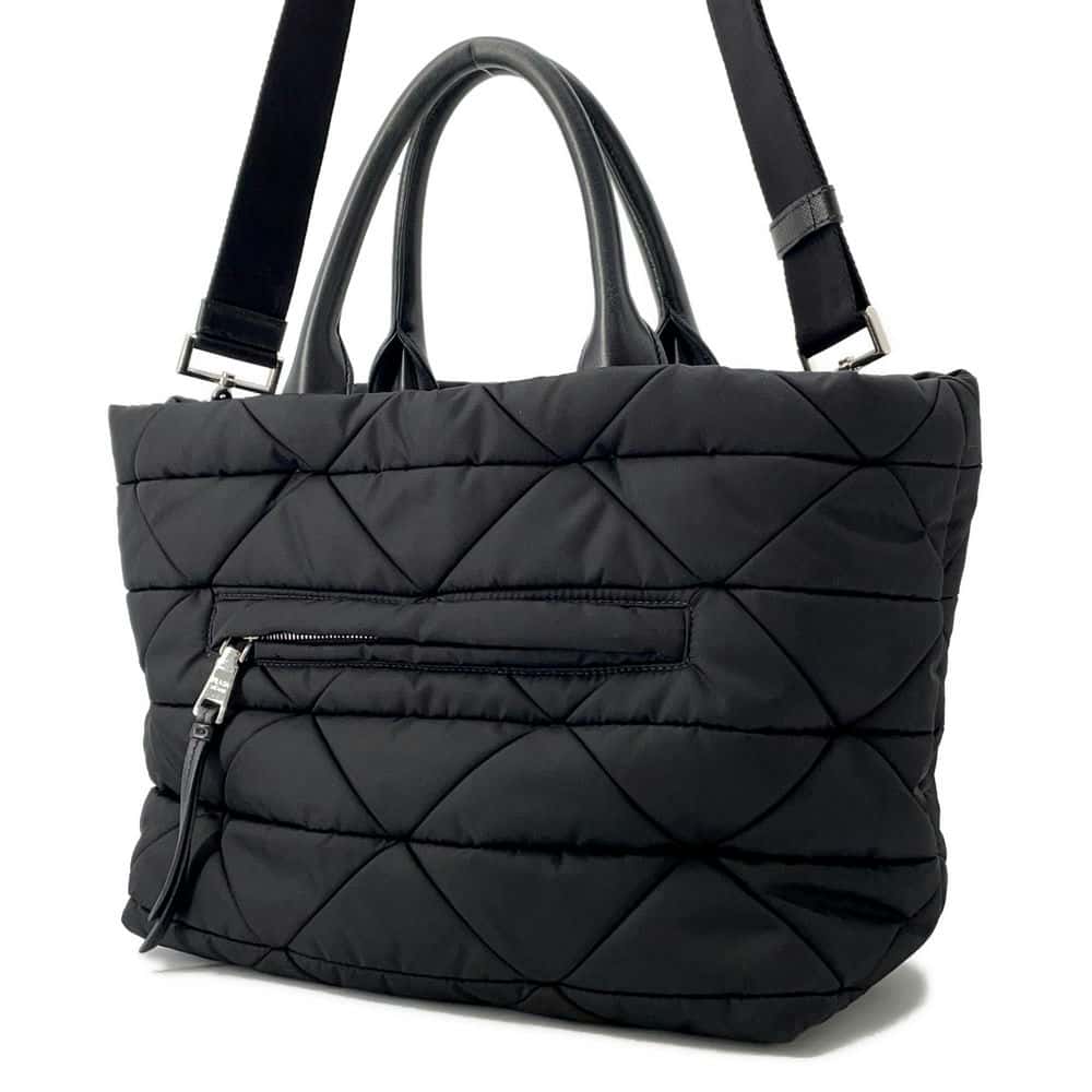 PRADA Small Padded Re-Nylon Tote Bag Black1BG436 Nylon