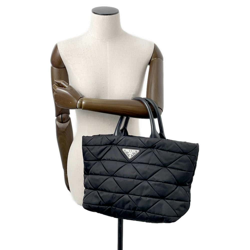 PRADA Small Padded Re-Nylon Tote Bag Black1BG436 Nylon
