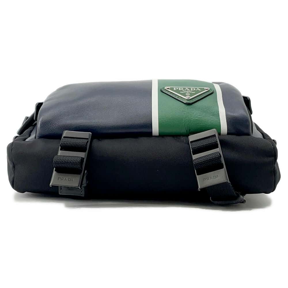 PRADA Cross Body Bag Black/Navy/Green2VH043 Nylon Leather
