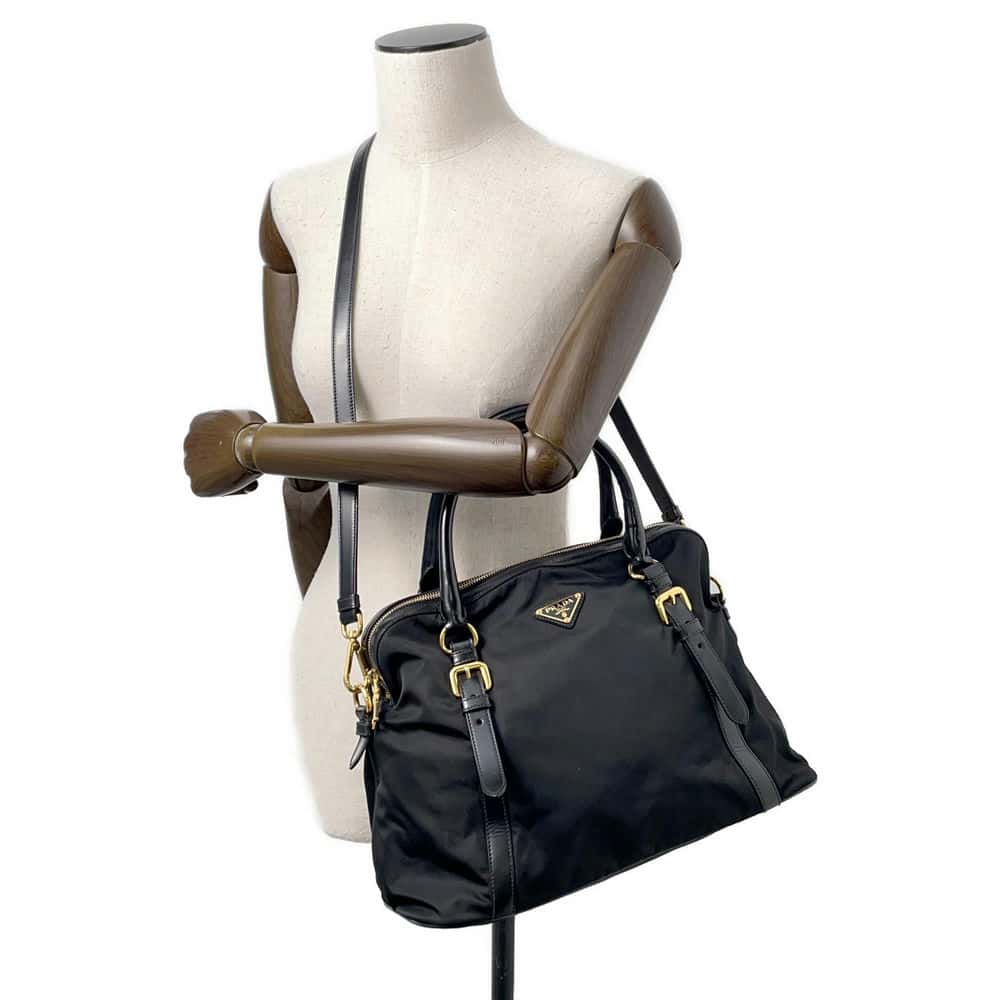 PRADA 2WAYHandbag Black1BB013 Nylon Leather