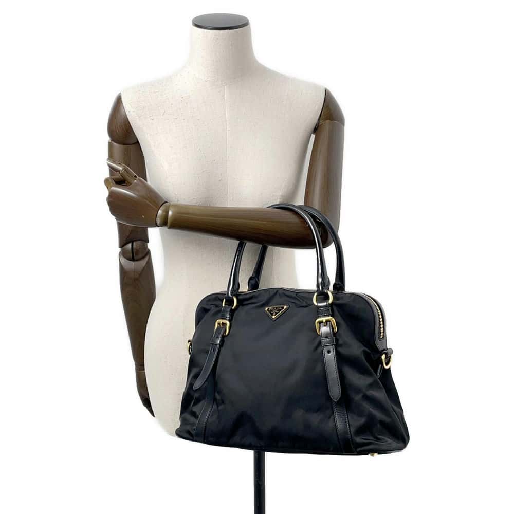 PRADA 2WAYHandbag Black1BB013 Nylon Leather