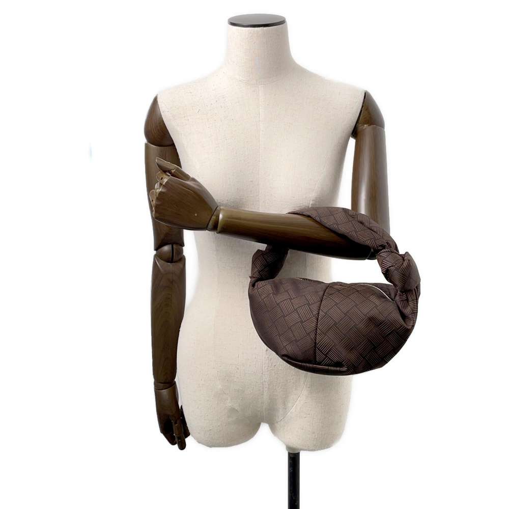 Bottega Veneta Double knot Brown Nylon Size Mini