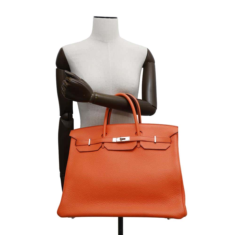 HERMES Birkin Orange Poppy Taurillon Clemence Size 40