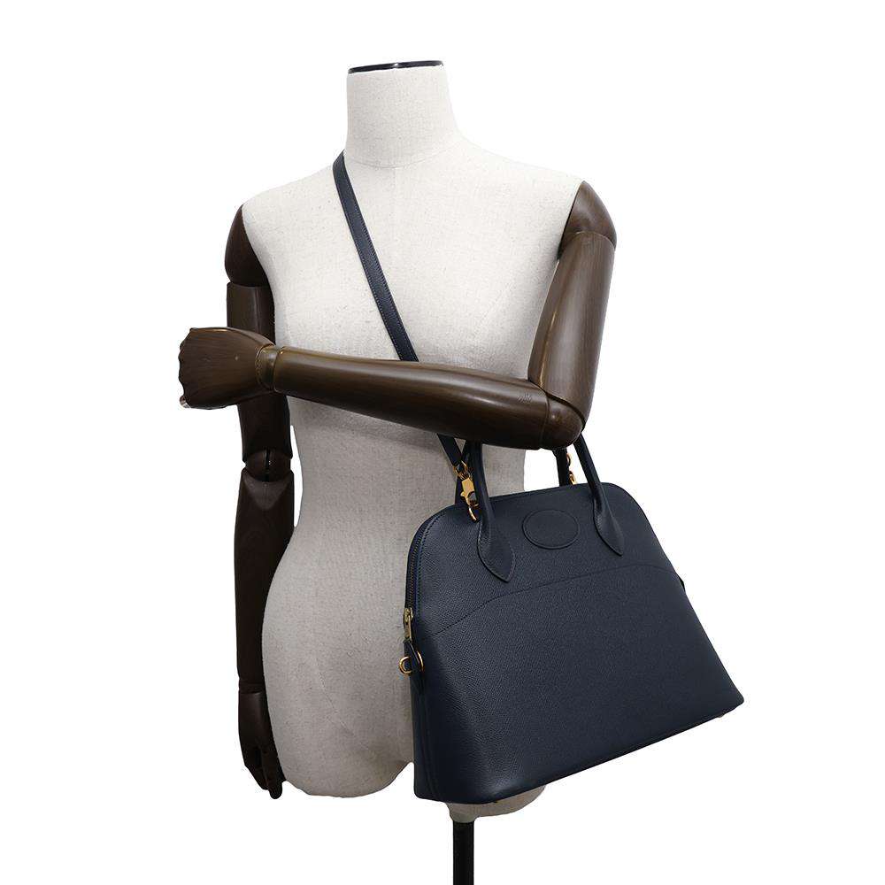 HERMES Bolide Navy Courchevel Size 31
