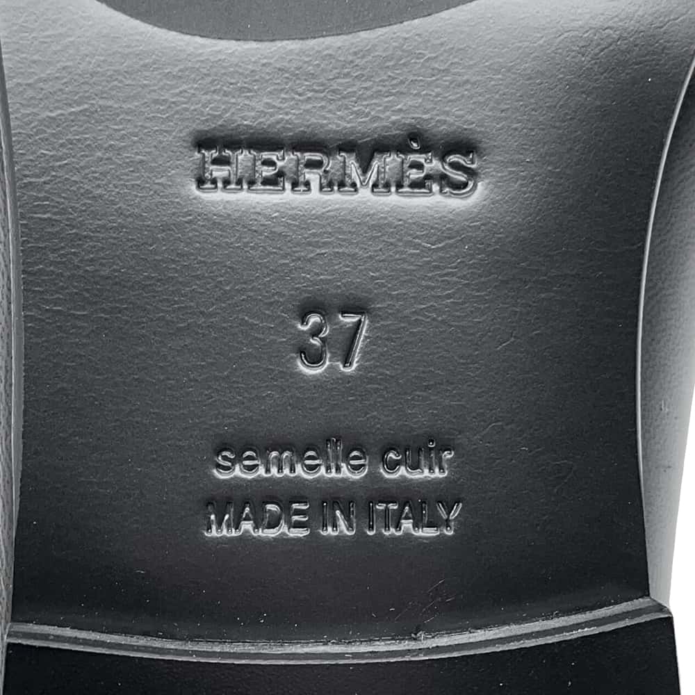 HERMES Mocassins Neost Black Leather Size 37