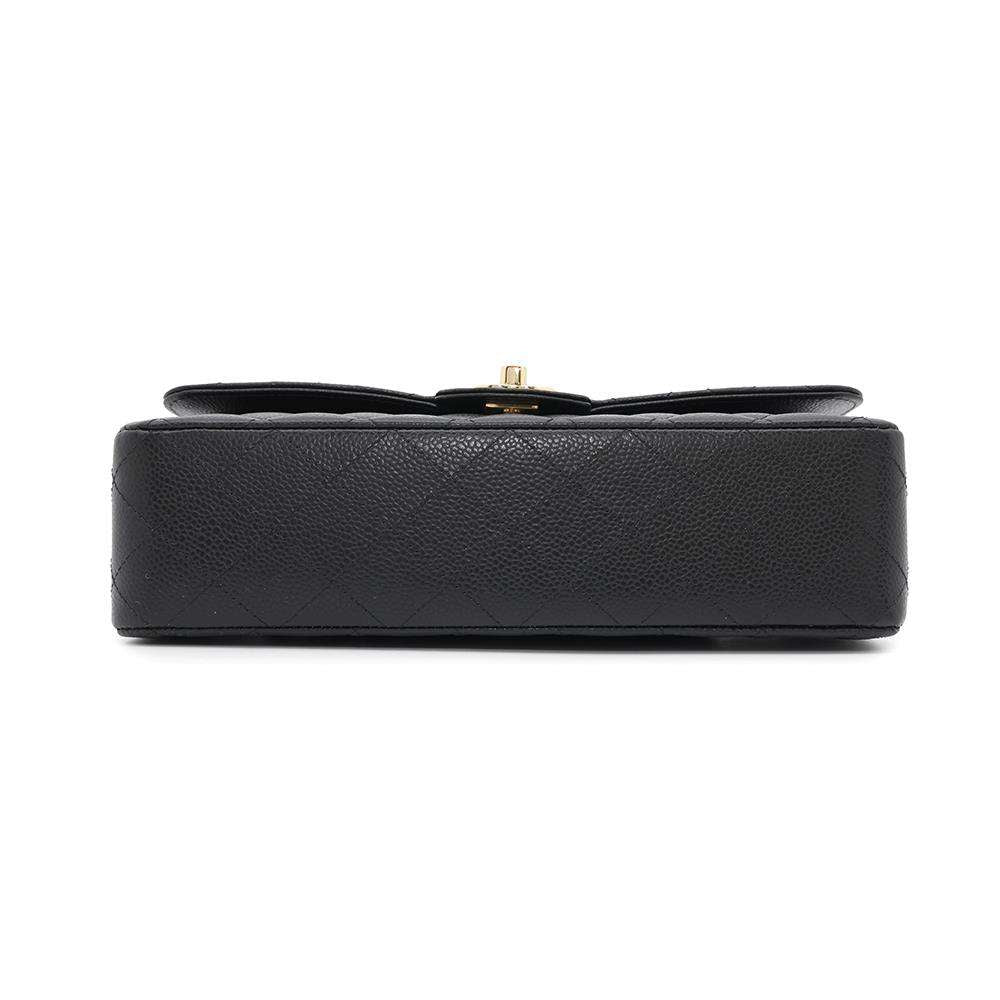 CHANEL Matelasse W flap ChainShoulder Bag BlackA01112 Caviar Leather Size 25