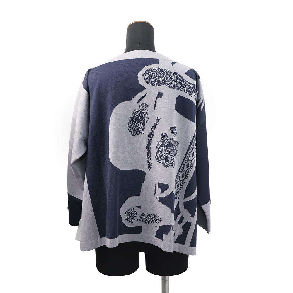 HERMES Brides de Gala Knit Size 38 Blue NoirH5E2686DA5H36 Rayon49% Silk27% Cotton20% Polyamide4%