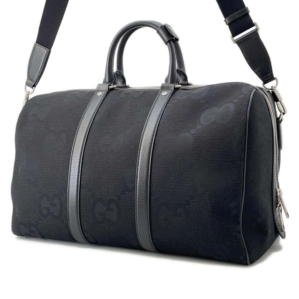 GUCCI Jumbo GG Small Duffle Bag Black739581 GG Canvas Leather