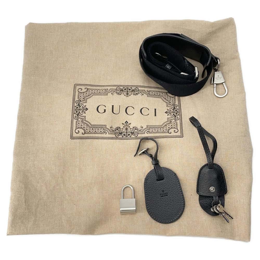 GUCCI Jumbo GG Small Duffle Bag Black739581 GG Canvas Leather