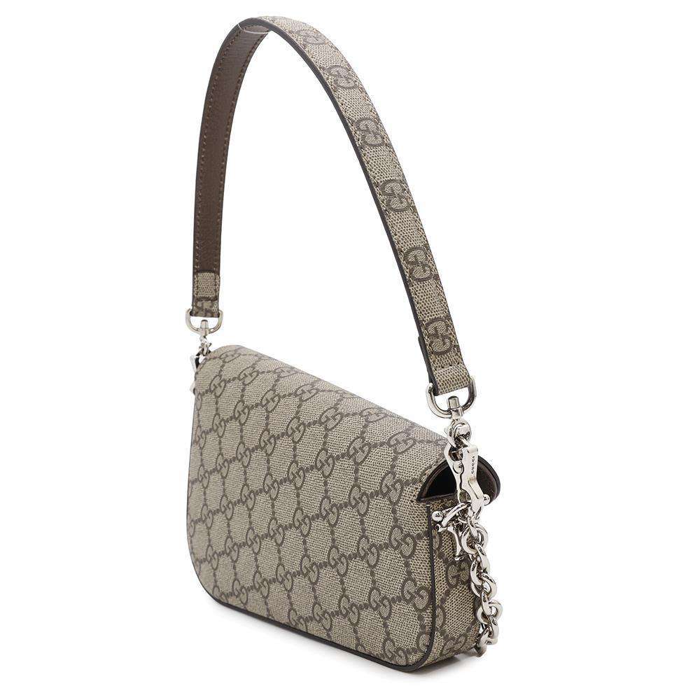 GUCCI Horsebit 1955 Shoulder Bag Beige774209 GG SupremeCanvas Leather Size Mini