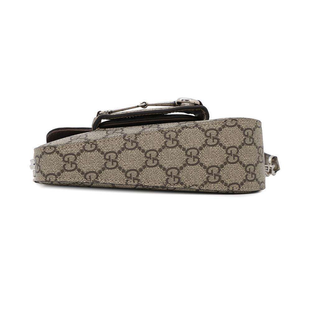 GUCCI Horsebit 1955 Shoulder Bag Beige774209 GG SupremeCanvas Leather Size Mini