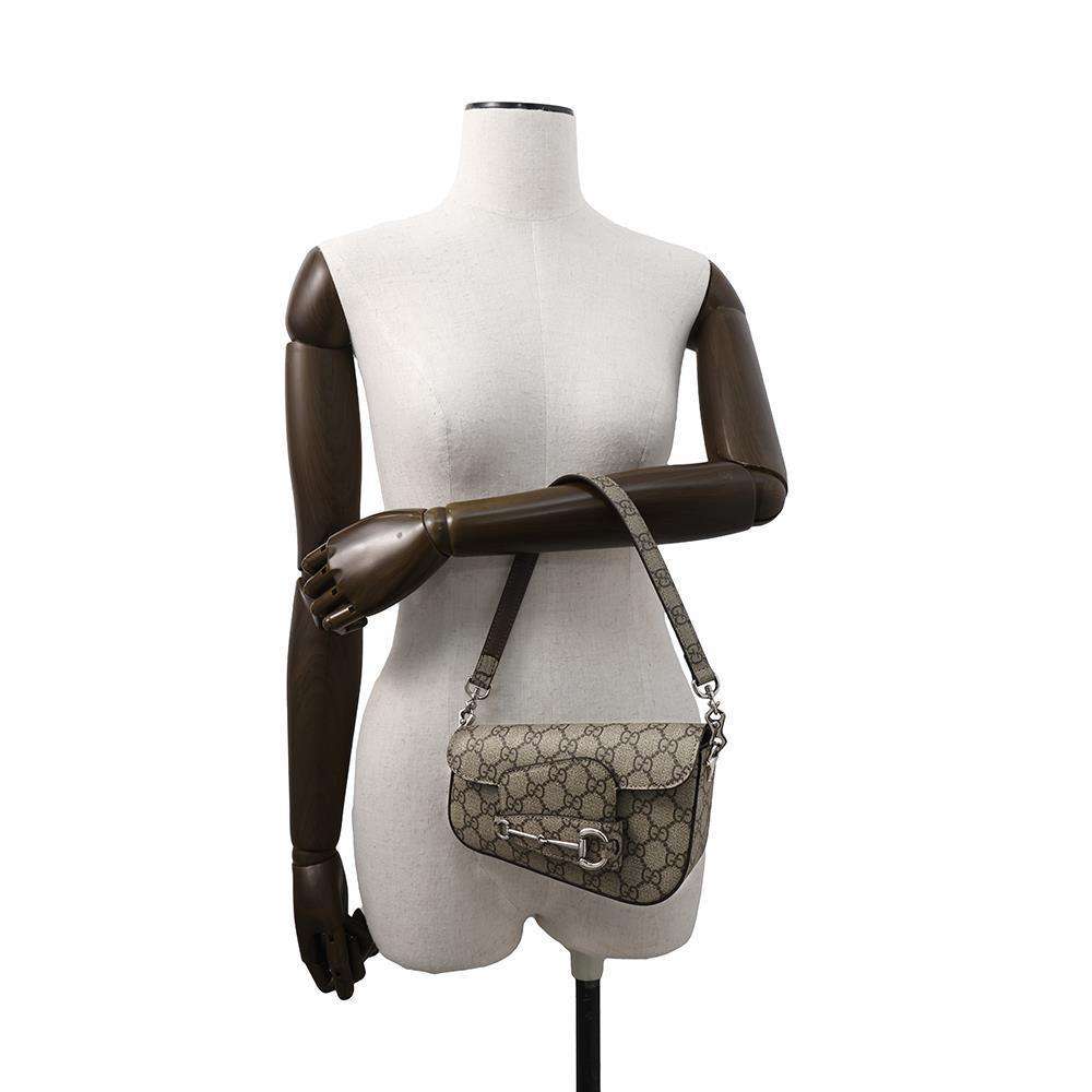 GUCCI Horsebit 1955 Shoulder Bag Beige774209 GG SupremeCanvas Leather Size Mini
