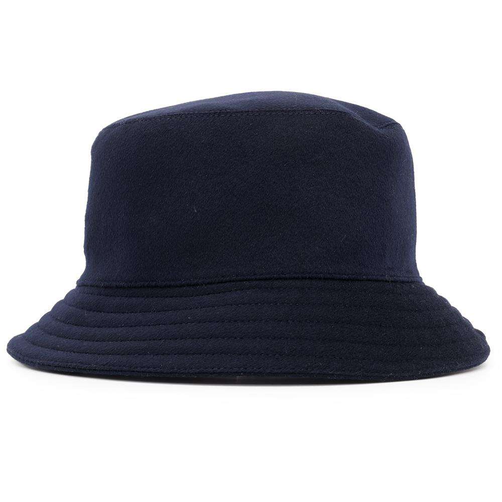 HERMES Bucket Hat Harper Size 58 Navy Cashmere100%