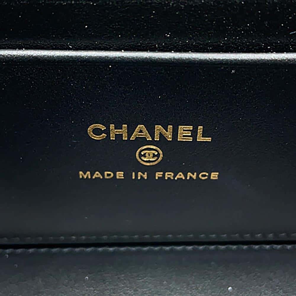 CHANEL CC Logo Heart Rhinestone Matelasse Vanity ChainShoulder Bag BlackAP4530 Caviar Leather Strass