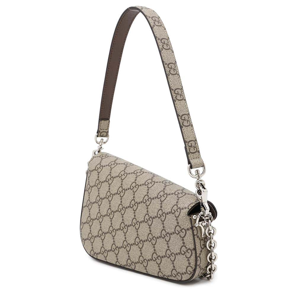 GUCCI Horsebit 1955 GG Supreme Shoulder Bag Beige774209 GG Supreme Canvas Leather Size Mini