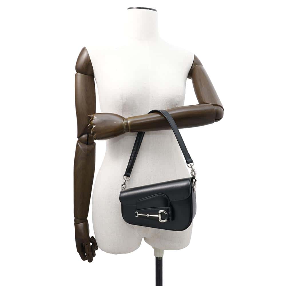 GUCCI Horsebit 1955 Shoulder Bag Black774209 Leather Size Mini
