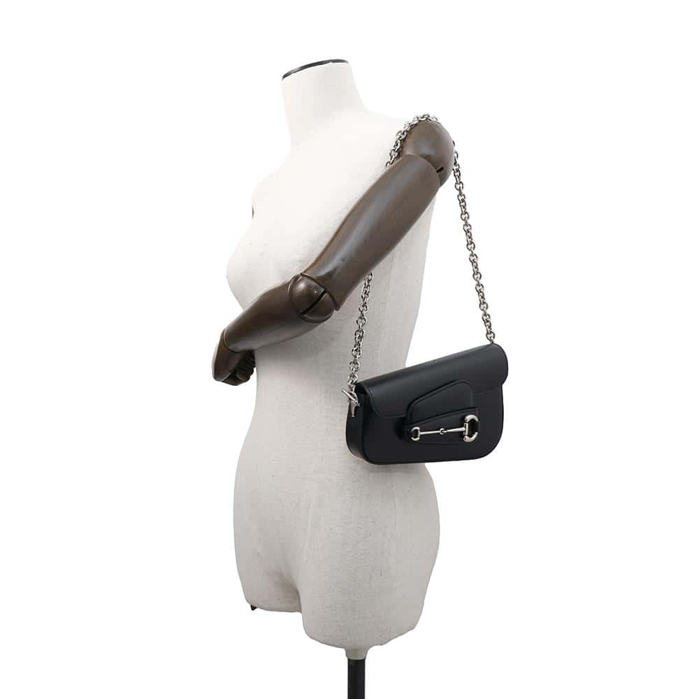 GUCCI Horsebit 1955 Shoulder Bag Black774209 Leather Size Mini