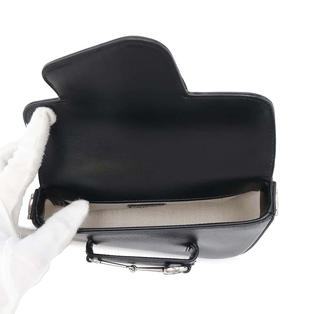 GUCCI Horsebit 1955 Shoulder Bag Black774209 Leather Size Mini
