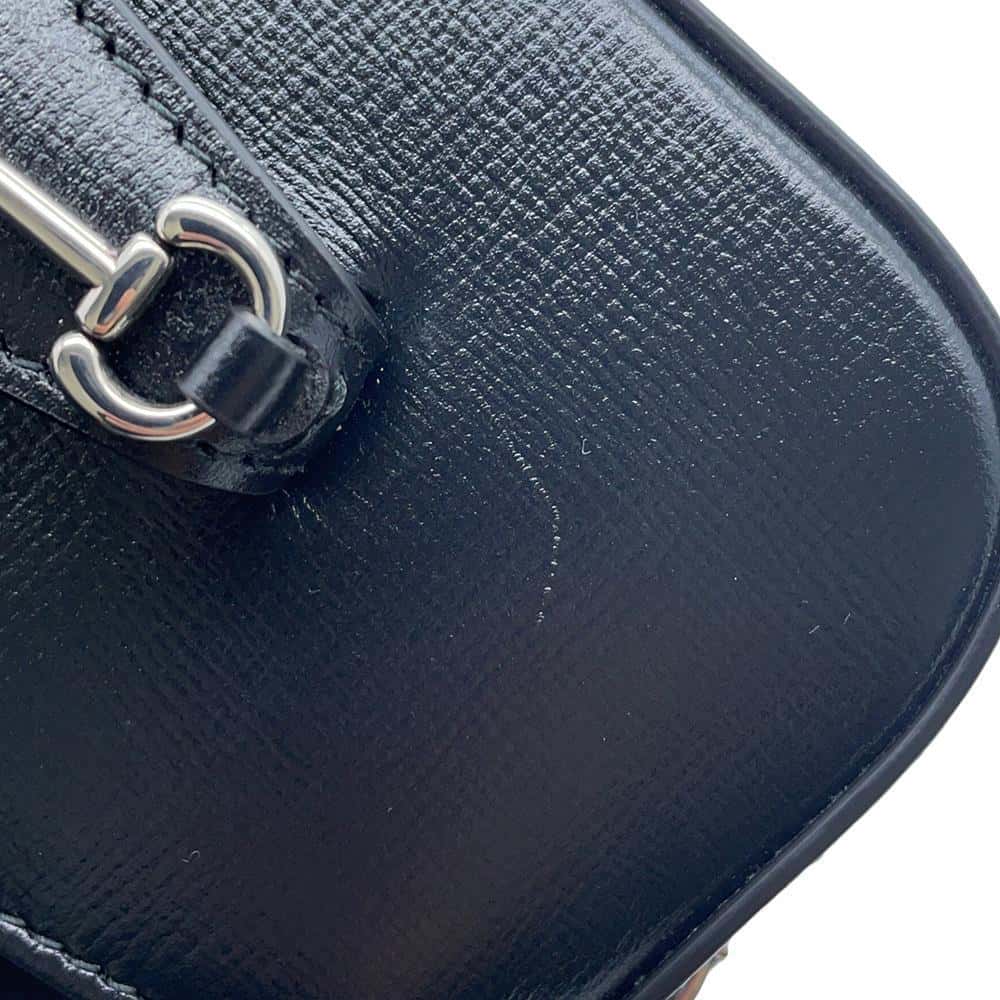 GUCCI Horsebit 1955 Shoulder Bag Black774209 Leather Size Mini