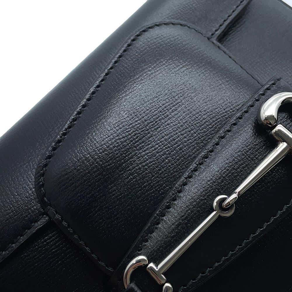 GUCCI Horsebit 1955 Shoulder Bag Black774209 Leather Size Mini