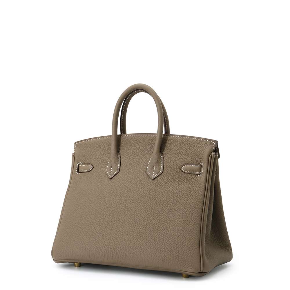 HERMES Birkin Verso Etoupe/Marron Fonce Togo Leather Size 25