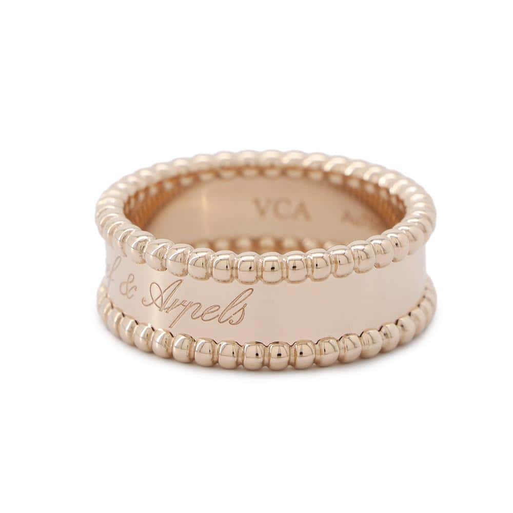 Van Cleef & Arpels Perlée Senior Tulle Ring Size 57/#17VCARN32400 18K Pink Gold