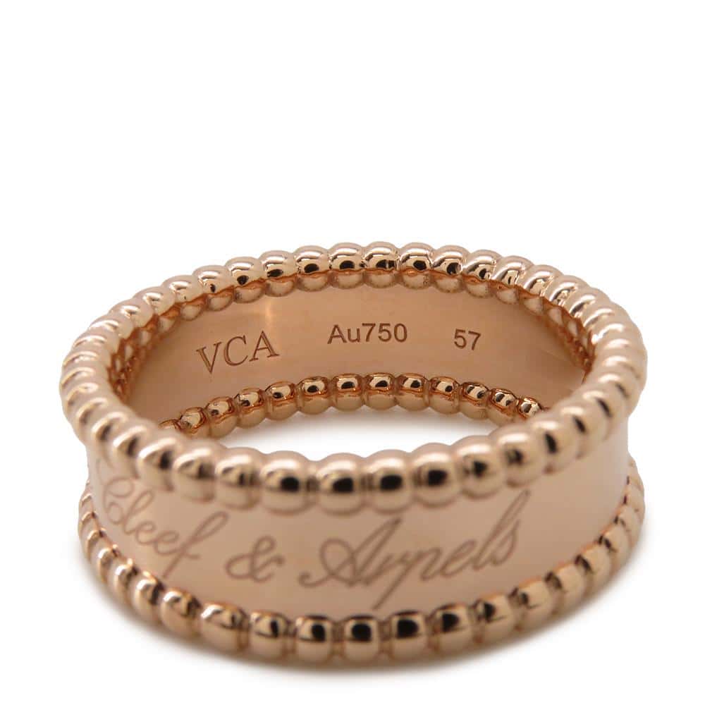 Van Cleef & Arpels Perlée Senior Tulle Ring Size 57/#17VCARN32400 18K Pink Gold