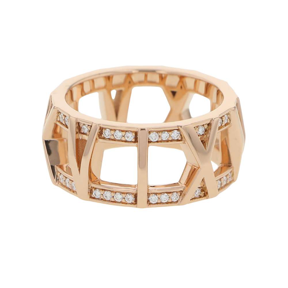 TIFFANY&Co. Atlas X Open Ring Size #11 18K Pink Gold
