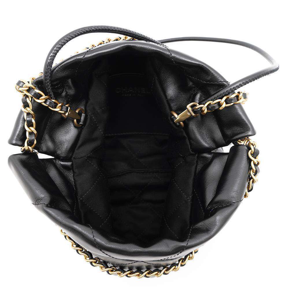 CHANEL CHANEL 22 ChainShoulder BlackAS3980 Shiny Calf Leather Size Mini