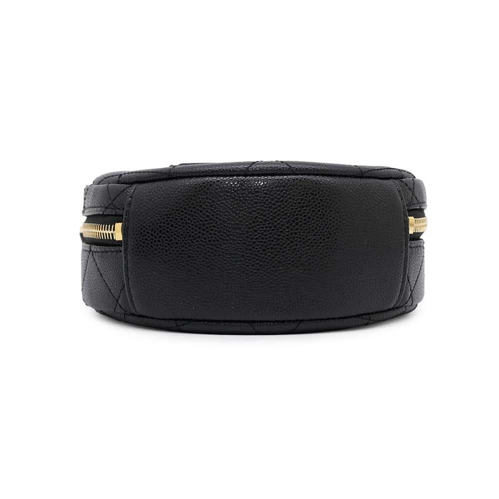CHANEL CC Logo Vanity ChainShoulder Bag BlackAS3875 Caviar Leather