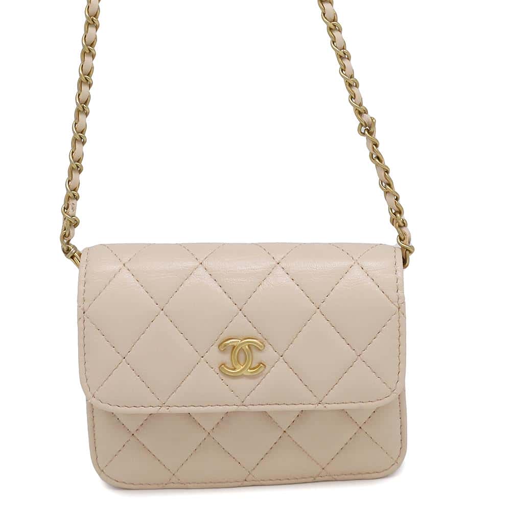 CHANEL Matelasse ChainClutch Bag PinkAP1628 Lambskin Size Mini