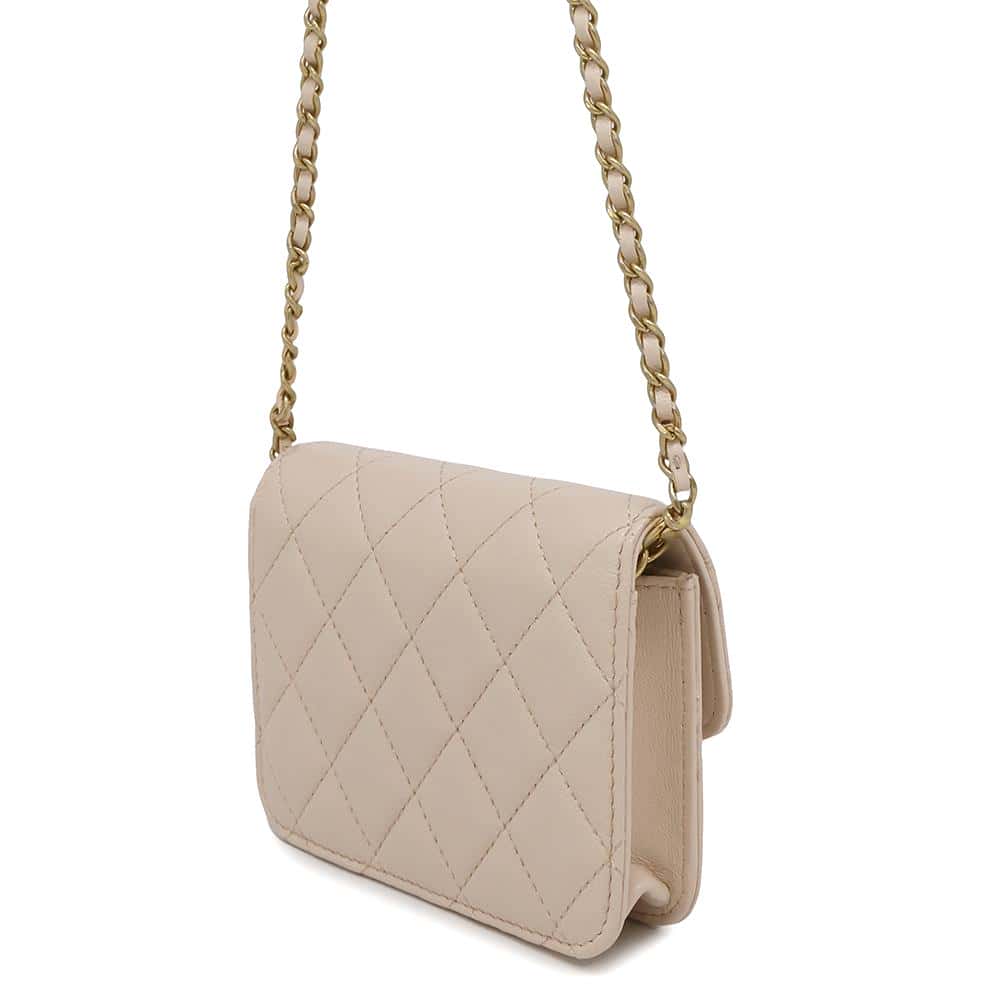 CHANEL Matelasse ChainClutch Bag PinkAP1628 Lambskin Size Mini