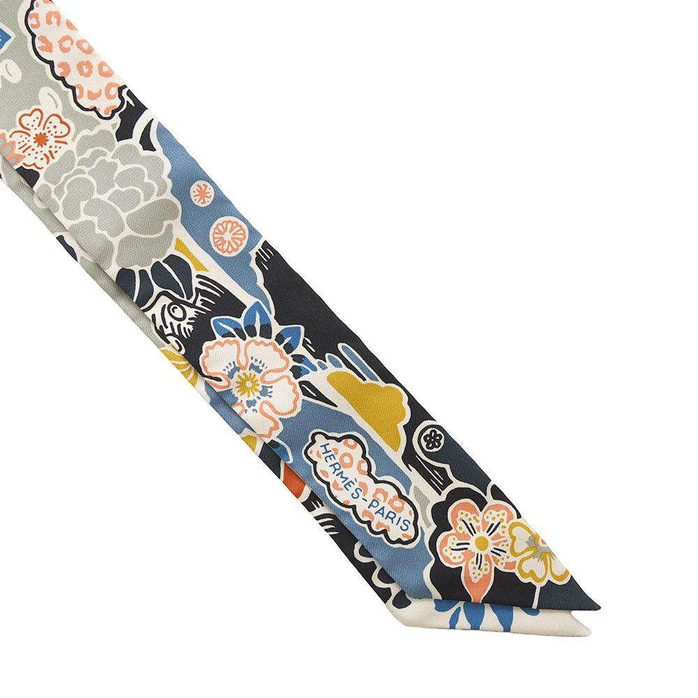 HERMES Twilly Bingata Bingata Black/Rouge/Multicolor Silk100%