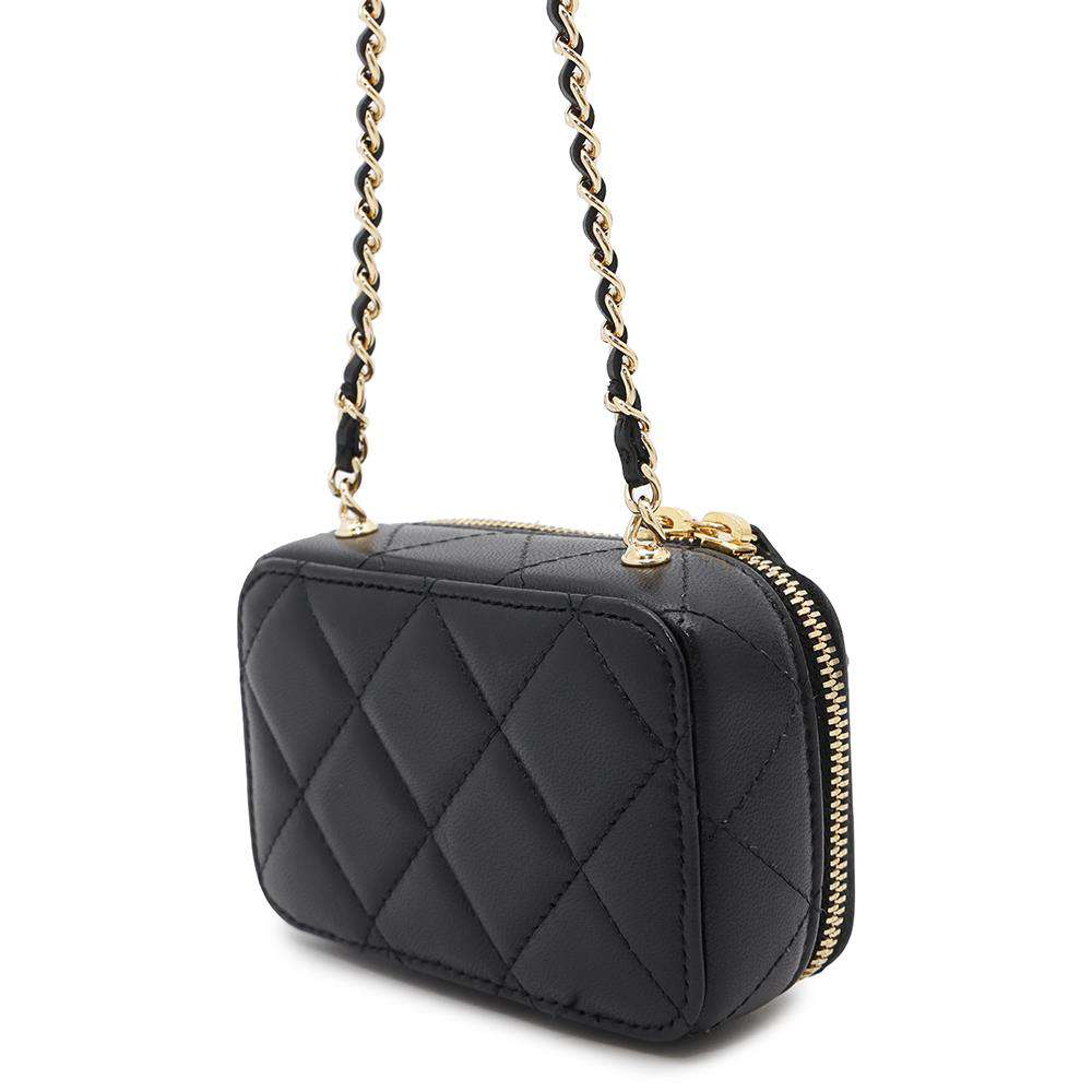 CHANEL Matelasse CC Logo Shoulder Bag Black/GoldAP2393 Lambskin Metal