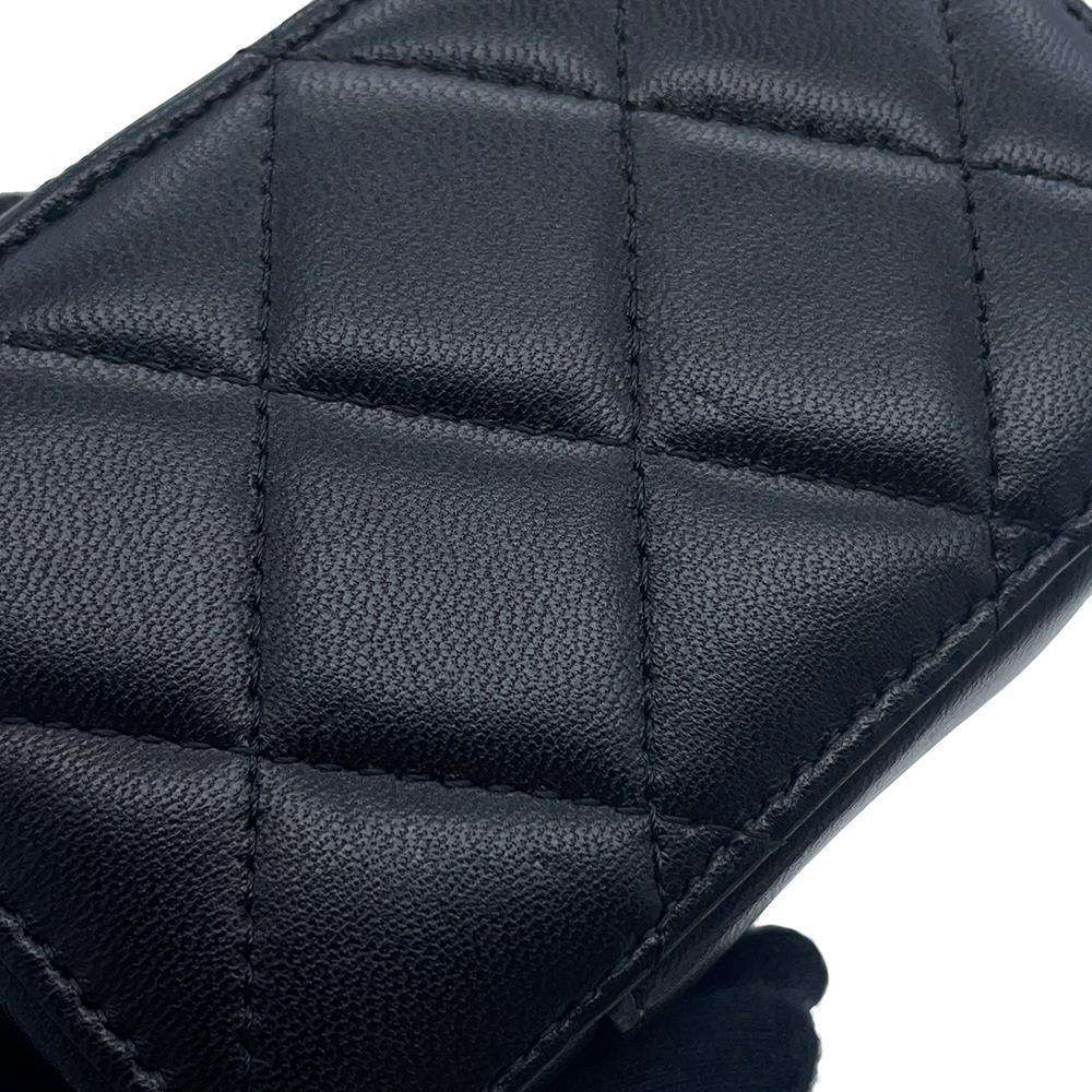 CHANEL Matelasse CC Logo Shoulder Bag Black/GoldAP2393 Lambskin Metal