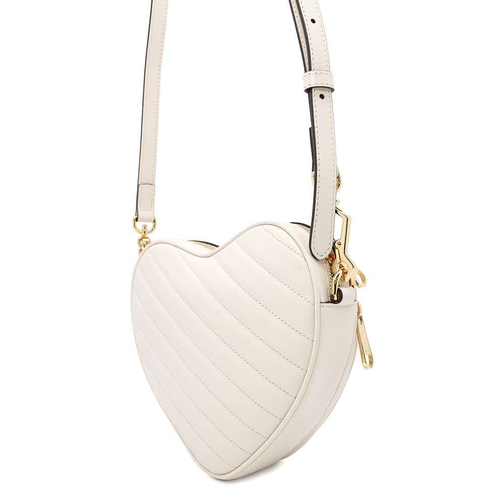 GUCCI Interlocking G heart Ivory751628 Leather