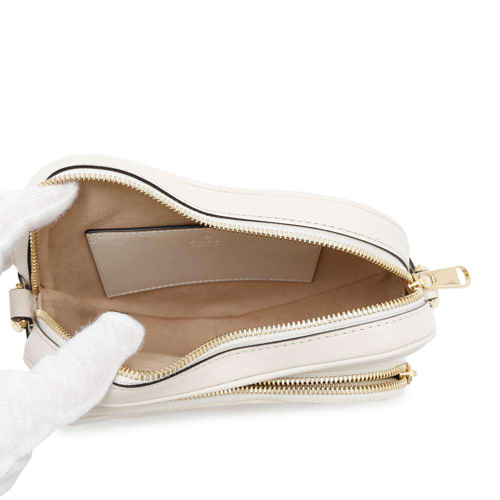 GUCCI Interlocking G heart Ivory751628 Leather