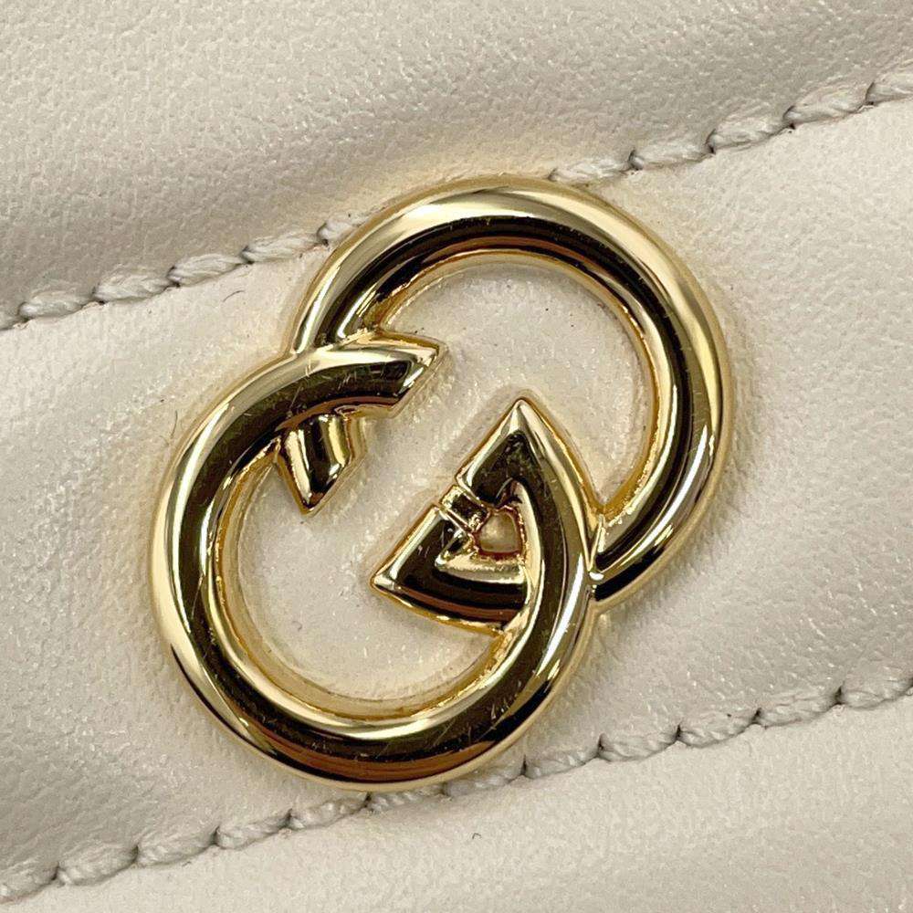 GUCCI Interlocking G heart Ivory751628 Leather