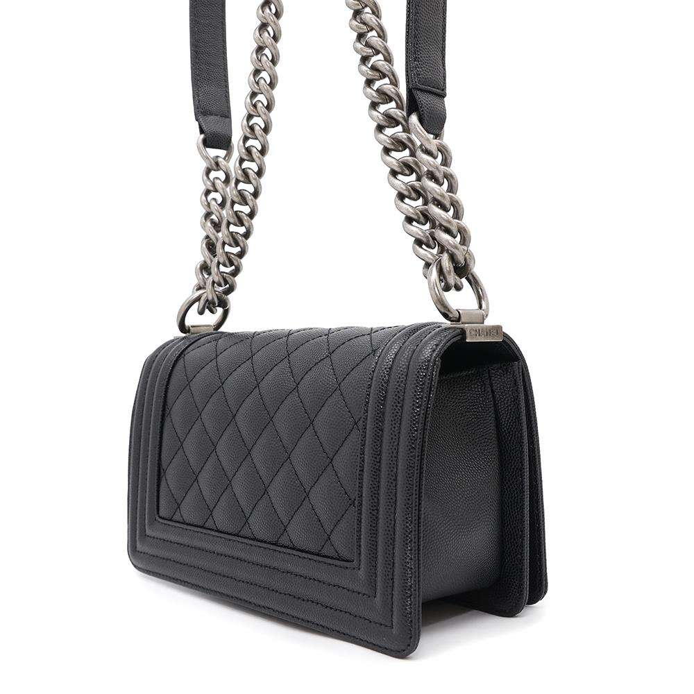 CHANEL Boy Chanel ChainShoulder Bag BlackA67085 Caviar Leather Size Small