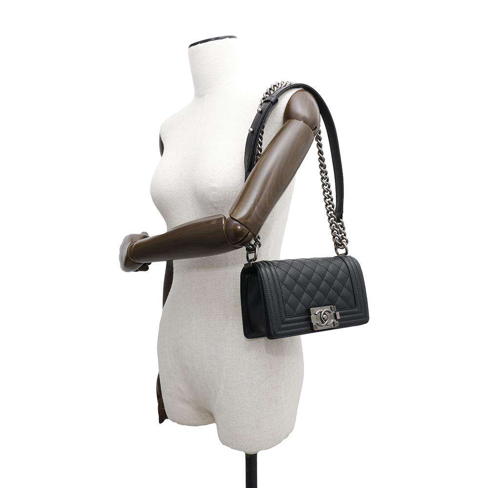 CHANEL Boy Chanel ChainShoulder Bag BlackA67085 Caviar Leather Size Small