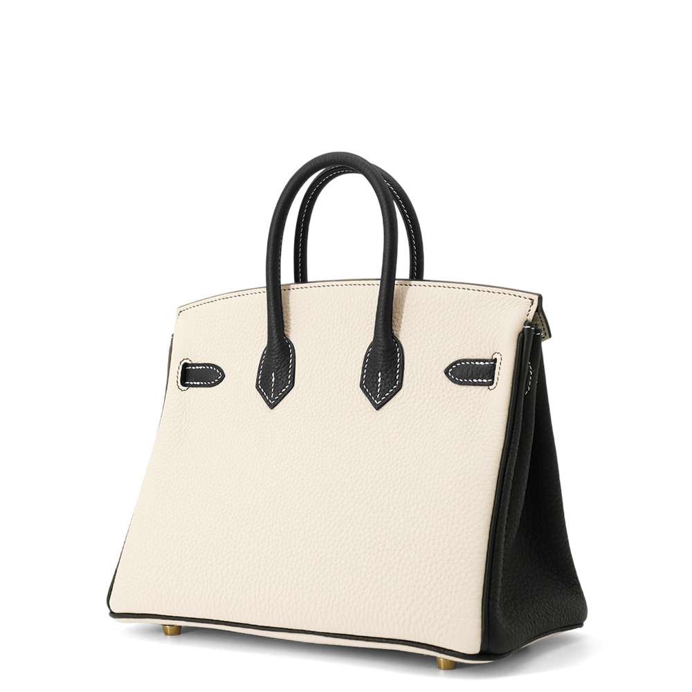 HERMES Birkin SPO Craie/Black Togo Leather Size 25