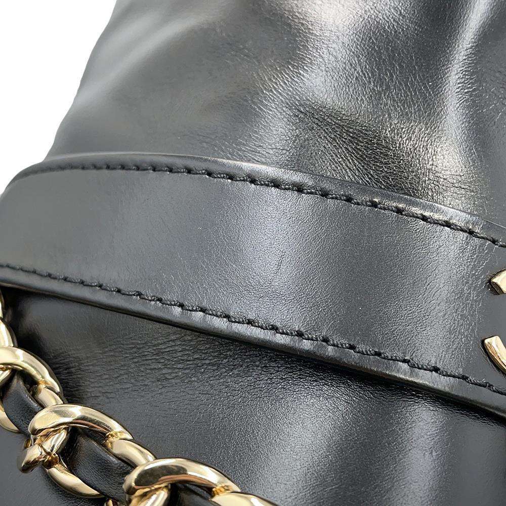 CHANEL CC Logo Chain short boots BlackG39170 Leather Size 37 1/2