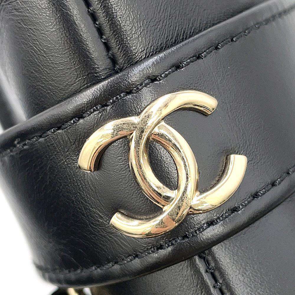 CHANEL CC Logo Chain short boots BlackG39170 Leather Size 37 1/2