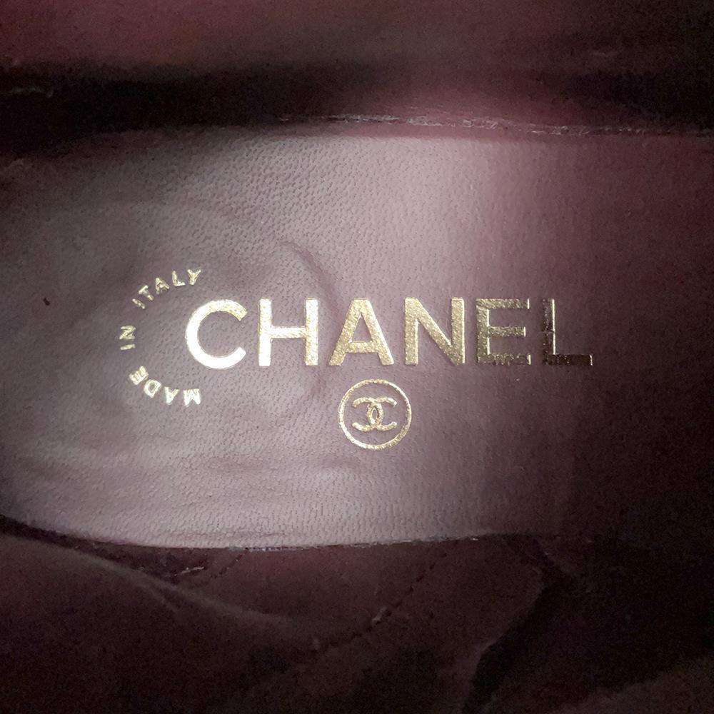 CHANEL CC Logo Chain short boots BlackG39170 Leather Size 37 1/2