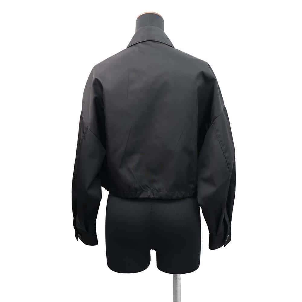 PRADA Re-Nylon Cropped Blouson Jacket Size 36 Black292101 Nylon100%