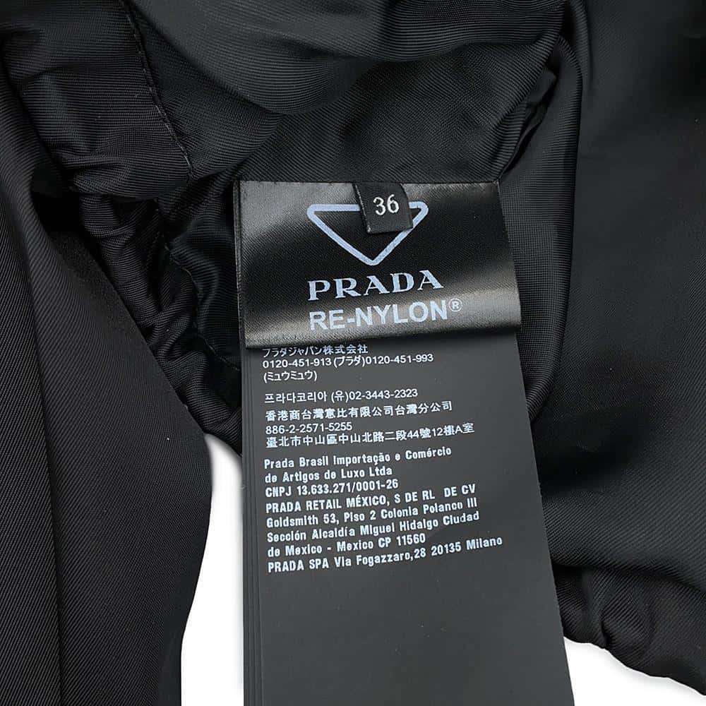 PRADA Re-Nylon Cropped Blouson Jacket Size 36 Black292101 Nylon100%