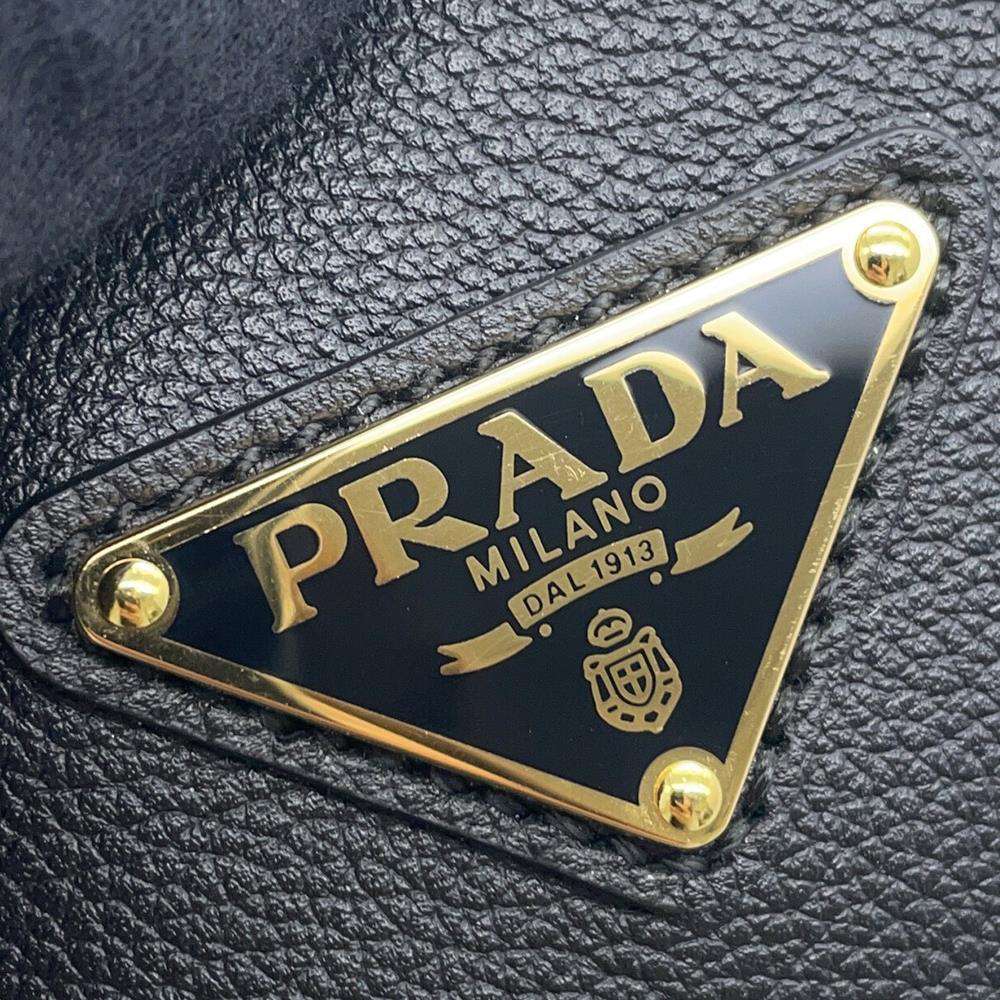 PRADA Mini Tote Bag Black1BG539 Soft Grain Leather